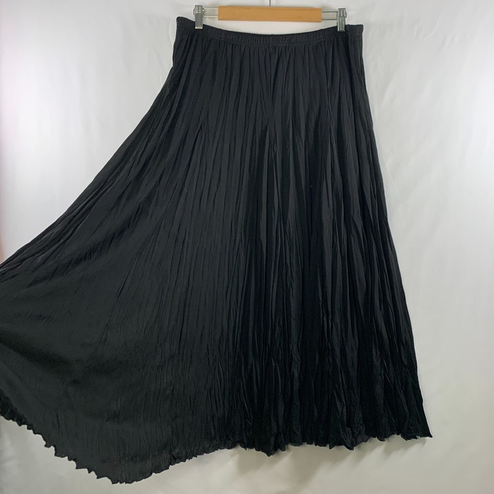 Whimsigoth Broomstick Maxi Skirt Large Black Witchy Boho Dark Romantic Stretch
